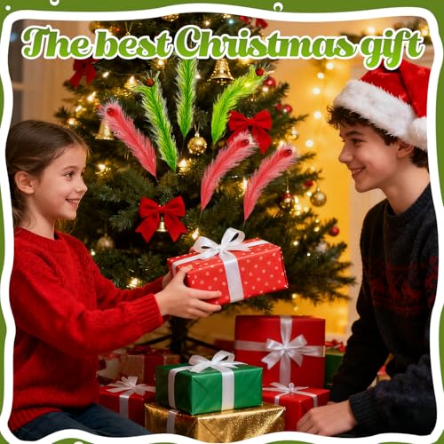 12 Pcs Christmas Tree Topper Decorations 14 Inch Green Curly Tree Picks