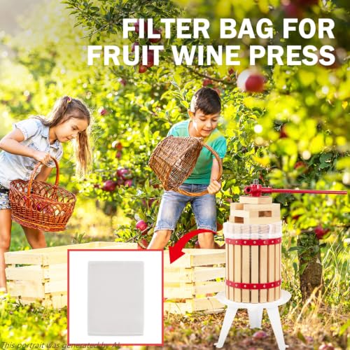 4.75 Gallon Fruit Press Filter Bags - Reusable Fine Mesh for Cider & Wine