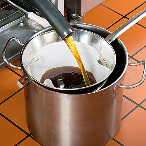 10-Inch Commercial Deep Fryer Filter Cones - 100 Pack Grease Strainers