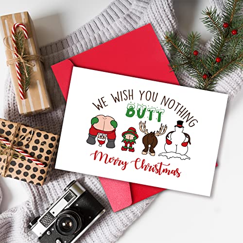 GYYsweetus Naughty Butt Christmas Card for Men Women – Blank Inside 300gsm Card