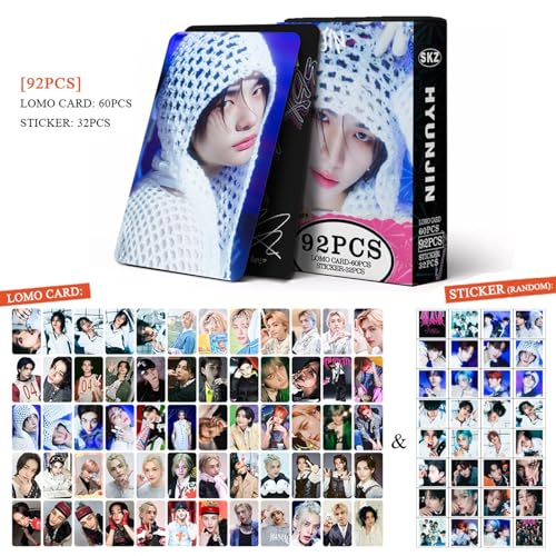 60-Piece Stray Kids Lomo Photo Card Set with 32 Decorative Stickers