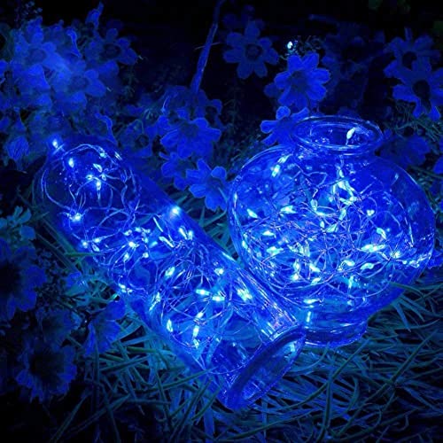 Blue Twinkle Star Christmas Fairy Lights 33ft 100 LED Waterproof String