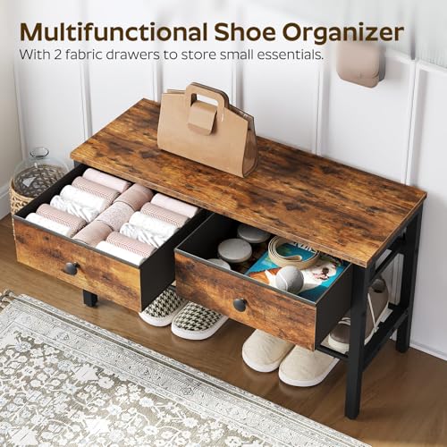 4-in-1 Hall Tree with Storage Bench, Coat Rack, and Shoe Storage Organizer