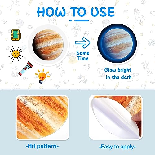 Glow in the Dark Solar System Wall Decals - 780 Piece Star & Planet Set