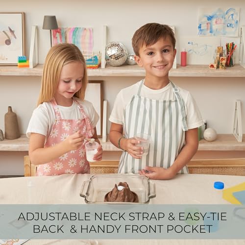 Kids Apron for Cooking and Crafts with Pocket - Adjustable Toddler Apron