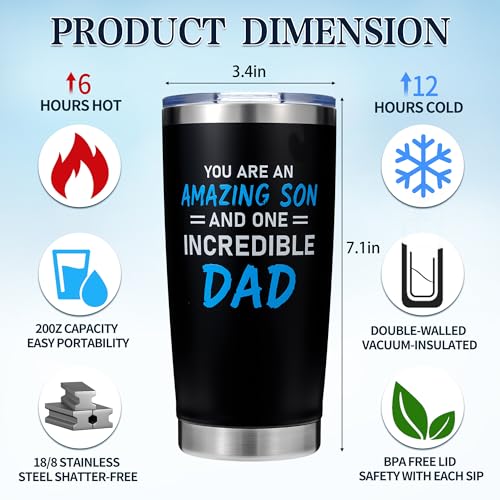 Amazing Son & Incredible Dad Tumbler Cup by Rmeosye (Variation: Amazing Son) – Vacuum-Insulated Stainless Steel