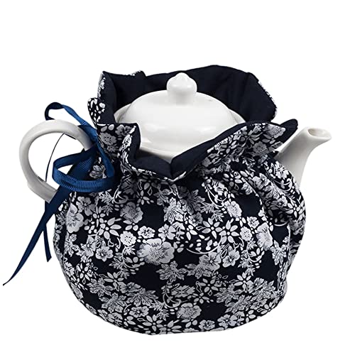 Vintage Floral Cotton Tea Cosy for 27-41 oz Teapots, Insulated Warmer