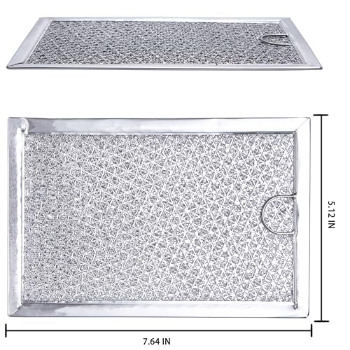 2-Pack Aluminum Mesh Microwave Grease Filter Replacement, 7.64 x 5.12 Inches