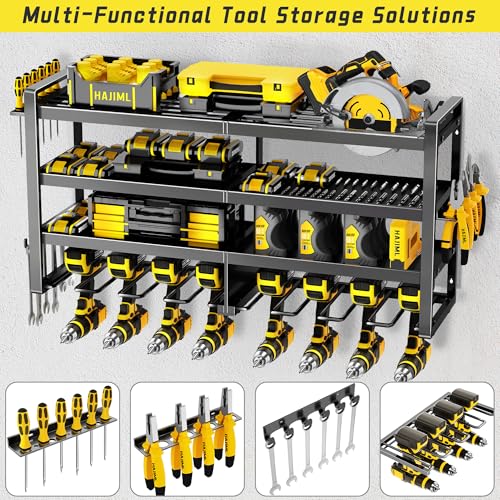 Power Tool Organizer Wall Mount 4-Layer Heavy Duty Storage Rack