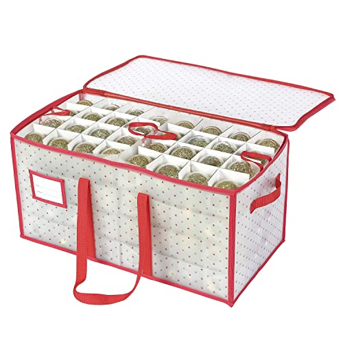 Plastic Christmas Ornament Storage Box with Trays and Dividers