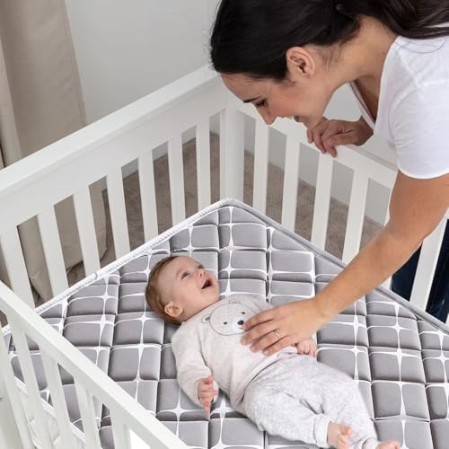Hypoallergenic Baby Crib & Toddler Mattress - 52" x 27.6" x 5" Breathable Foam