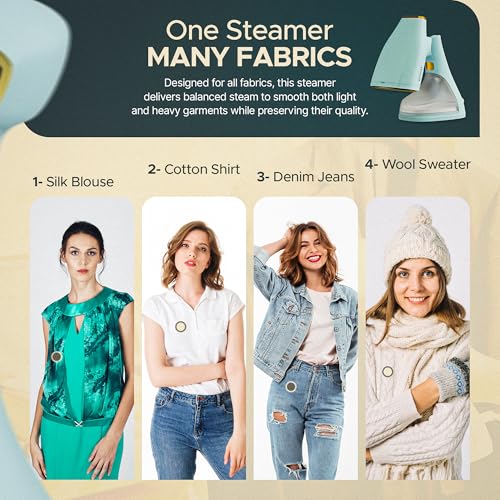 1500W Handheld Clothes Steamer - Fast Heat-Up & Portable Wrinkle Remover