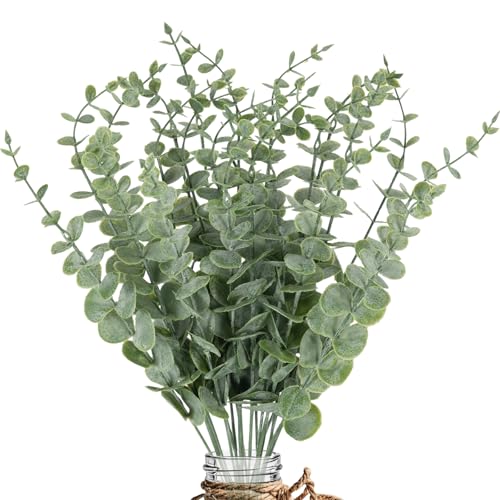 Artificial Eucalyptus Stems 20 Pack - 14.5" Faux Eucalyptus Leaves for Home Decor