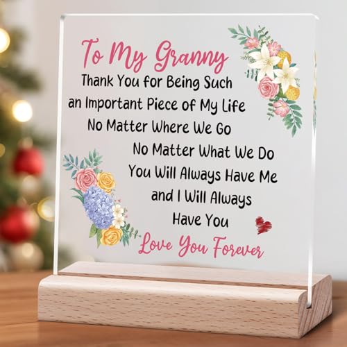 Vadaka Granny Christmas Acrylic Desk Sign - Grandma Gift from Grandkids