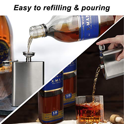 8 Oz Stainless Steel Flask for Men Leakproof Camping & Gifting