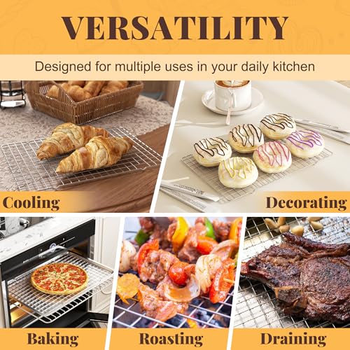 Stainless Steel Cooling Racks for Baking & Roasting, 10" x 15" - Pack of 2