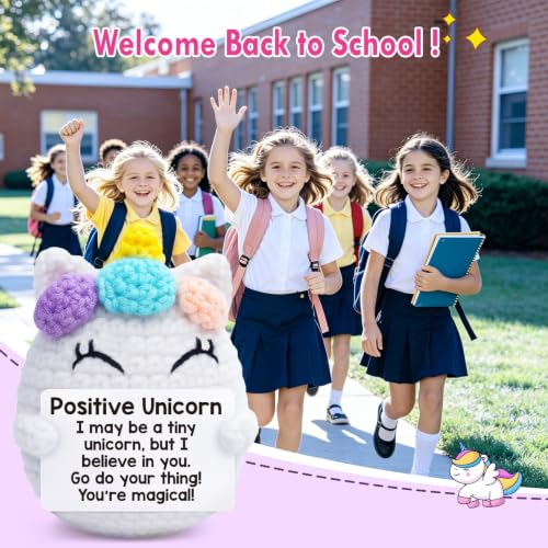 Handmade Crochet Positive Unicorn Keepsake - Encouragement Desk Gift