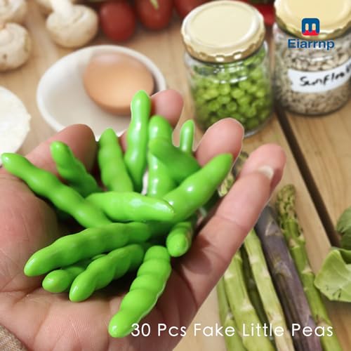 30 Pcs Artificial Little Peas - Lifelike Faux Vegetable Decor for Kitchen