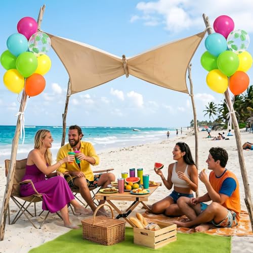 60pcs Tropical Balloon Arch Kit, 12-Inch Colorful Latex Balloons for Party