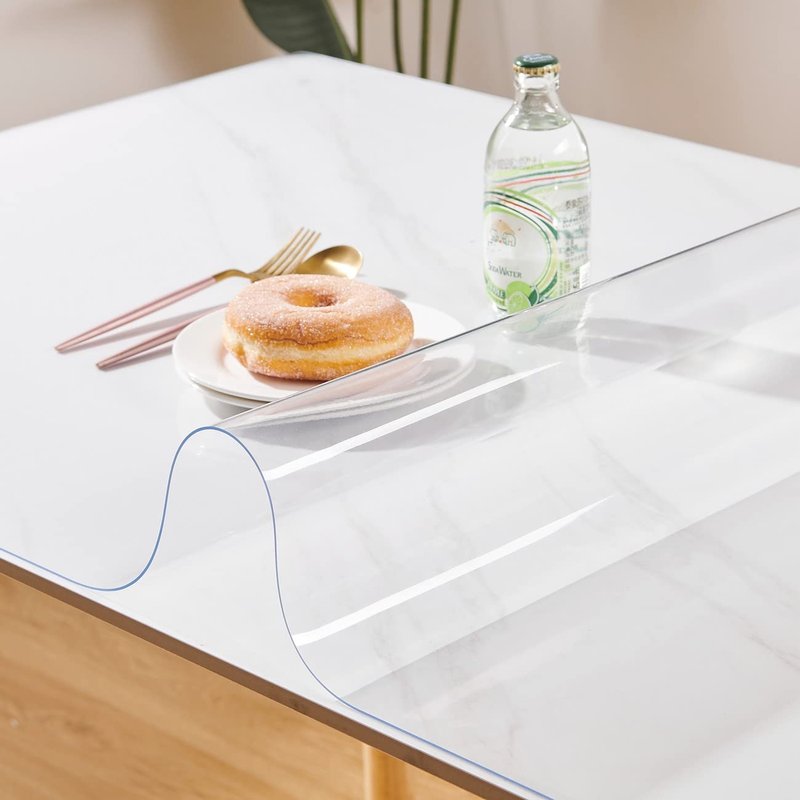 Leffora Clear Table Cover Protector 40 x 54 Inch, 1.5mm Thick Plastic Desk Protector Mat, Rectangular Waterproof PVC Placemats, Transparent Mat for Kitchen, Dresser, Writing Desk, Dining Room Table