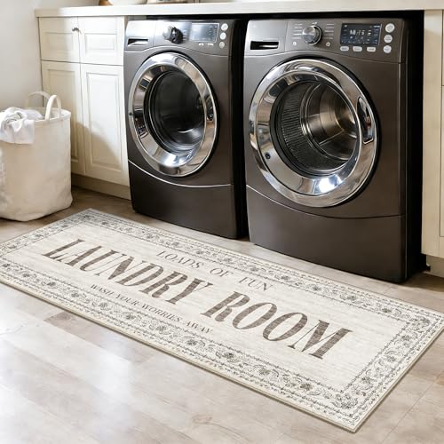 20"x60" Non-Slip Laundry Room Rug - Washable Stain Resistant Runner Mat