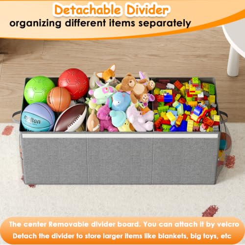 150L Extra Large Toy Storage Chest with Lid - Foldable Organizer Bin