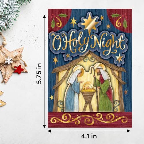 Crown Point Graphics O Holy Night Nativity Cards, 15 Count