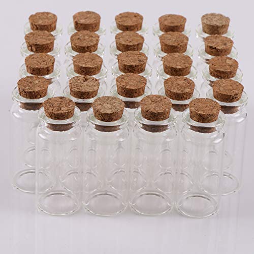 24-Piece Set 10ml Mini Glass Bottles with Cork Stoppers for DIY Crafts