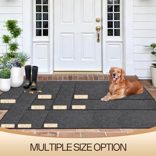 3'x5' Heavy Duty Front Door Mat, Non-Slip Waterproof Entrance Rug for Entryway