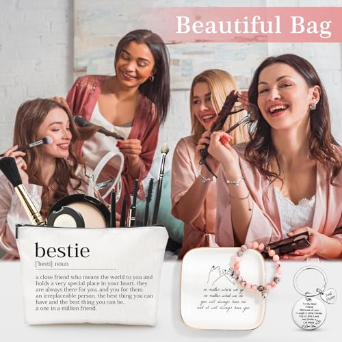 8pcs Best Friend Gift Set for Women - Mug, Keychain, Candle, Bracelet, Personalized Friendship Gifts