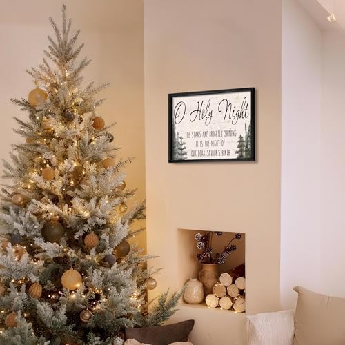 Ronasip Framed Christmas Wall Decor - Black, 12 x 16.5 Inches, Rustic Holiday Sign