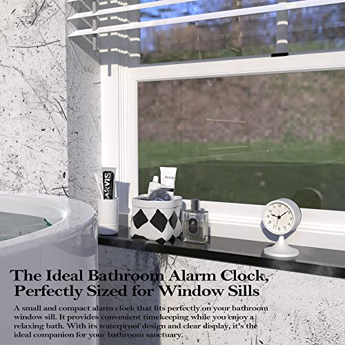 3-Inch Retro Analog Alarm Clock, Silent Metal Table Clock with Night Light