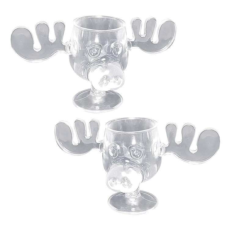 ICUP National Lampoon's Christmas Vacation Moose Mug 2-Pack Clear Acrylic 4.5 oz - 2 x 4.5 oz