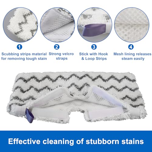 6 Pack Microfiber Steam Mop Replacement Pads for Rectangle Steam Pocket Mops