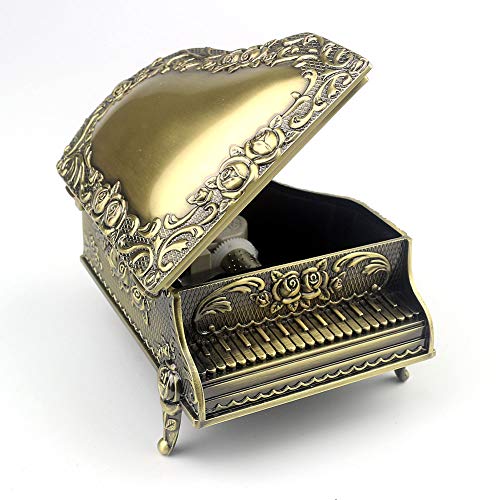 Boutique Embossed Metal Music Box - 'You Are My Sunshine' Melody, Handcrafted Antique Jewelry Gift