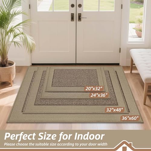Indoor Dirt Trapper Door Mat 20" x 32" - Non-Slip Washable Entryway Rug