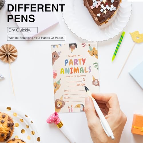 Cute Animal Birthday Invitations with Envelopes, 20-Pack Fill-In Cards