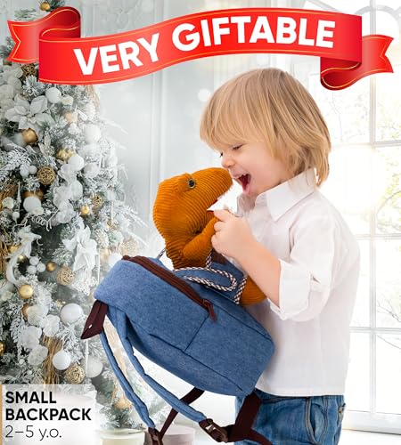 Naturally KIDS Small Dinosaur Backpack with Mini Plush Toys Set