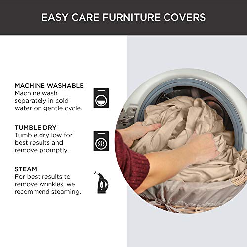 Cotton Loveseat Slipcover - Gray, Machine Washable, Fits 58-73 Inch Sofas