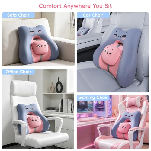Ergonomic Memory Foam Lumbar Support Pillow for Car & Office