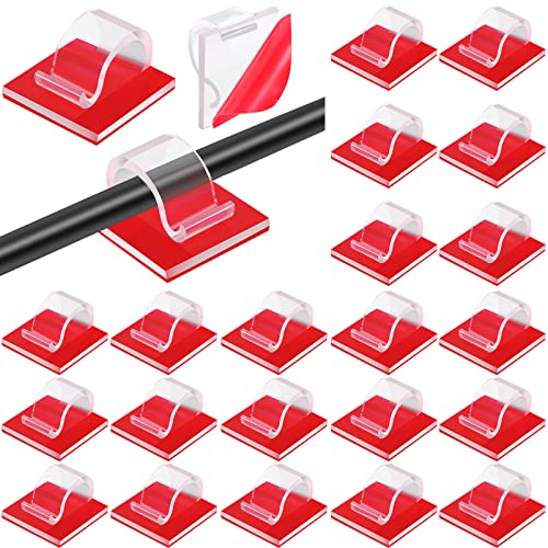 60-Piece Self-Adhesive Cable Clips and String Light Hooks for Desk and Wall