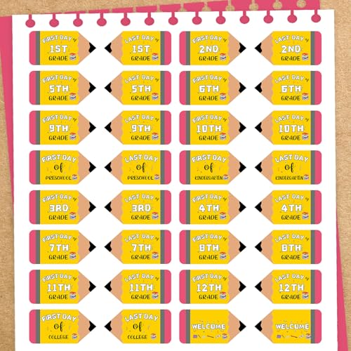 16 Pcs First & Last Day of School Signs, Reusable Double Sided Photo Props