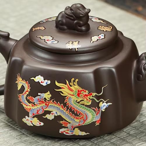 Square Dragon ZiSha Tea Set - Handmade Chinese Tea Gift Set for Father's Day & Holidays
