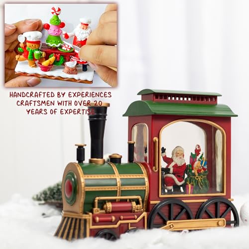 Musical Christmas Train Snow Globe Lantern with LED Lights & Timer
