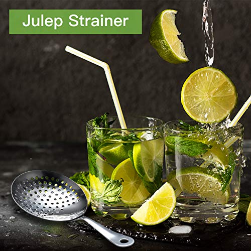 Stainless Steel Julep Strainer Cocktail Strainer Spoon for Loose Tea & Bar Use