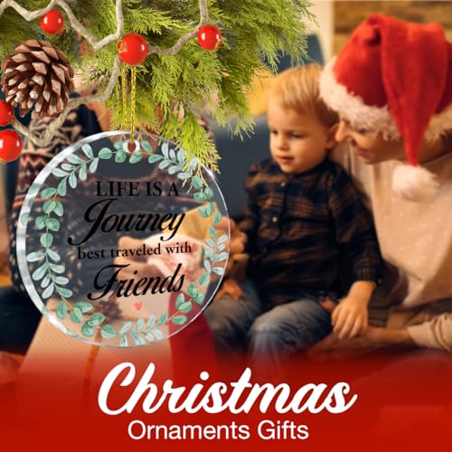 FYDHQSS Colorful Friendship Christmas Ornament, Clear Acrylic Keepsake, 2.8 Inch