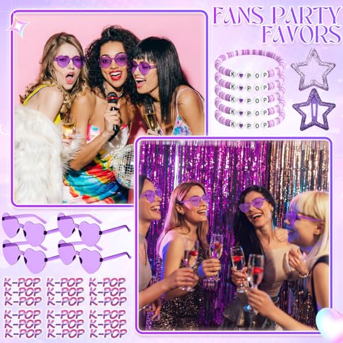 134-Piece Music Themed Party Favor Set with Heart Sunglasses and Accessories