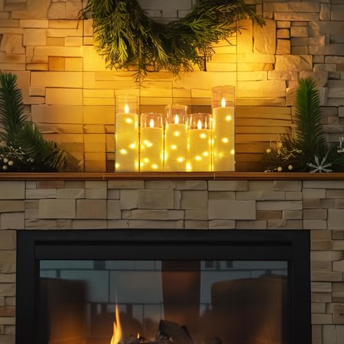 Homemory White Flameless Candles with Remote Control Set - 5pcs, 2.2" x 5-8"