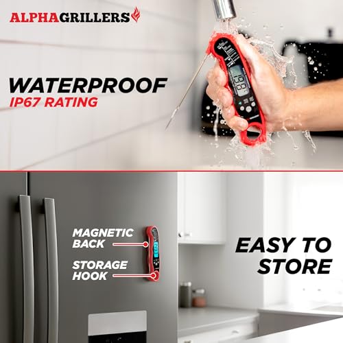 Alpha Grillers Instant Read Meat Thermometer Digital, Cooking, Food,