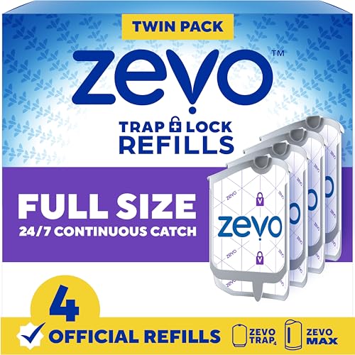 Zevo Flying Insect Trap Refills for Fruit Flies and Gnats, 4 Count